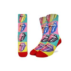 Good Luck Sock The Rolling Stones, Hot Lips Pop Art Sock, Sizes  8 - 13 -NWT